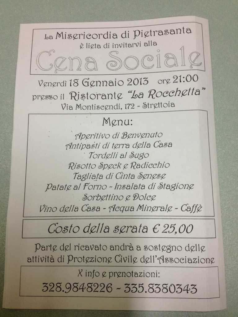Cena sociale 2013